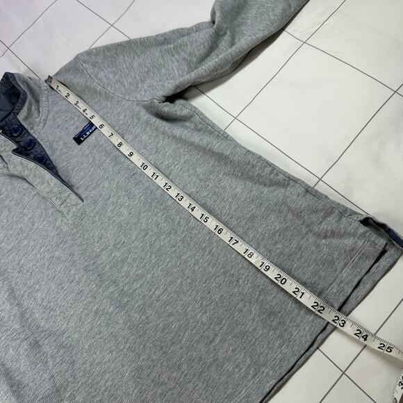 L.L.Bean Top Womens Small Gray Soft Cotton Rugby Logo Button Up Collared Preppy - Picture 8 of 8